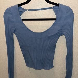 Zara Women’s Size Medium Blue Ribbed Crop Top